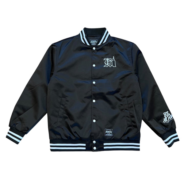 808ALLDAY  Black Satin Hawaii Jacket