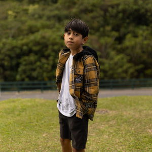 808ALLDAY Toddler/Youth Mustard Hooded Flannel