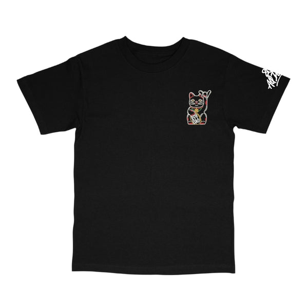 808ALLDAY Black Neon Lucky Cat T-Shirt