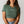 808ALLDAY Women's Sage Green Embroidered Script Crop Tee