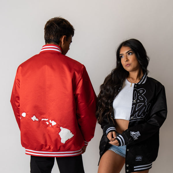 808ALLDAY Red Satin Jacket