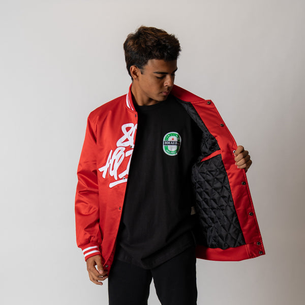 808ALLDAY Red Satin Jacket