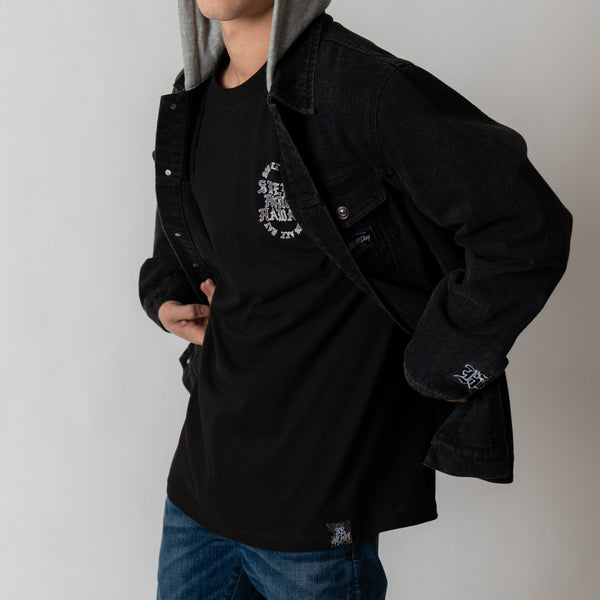 808ALLDAY Black Denim Hooded Jacket