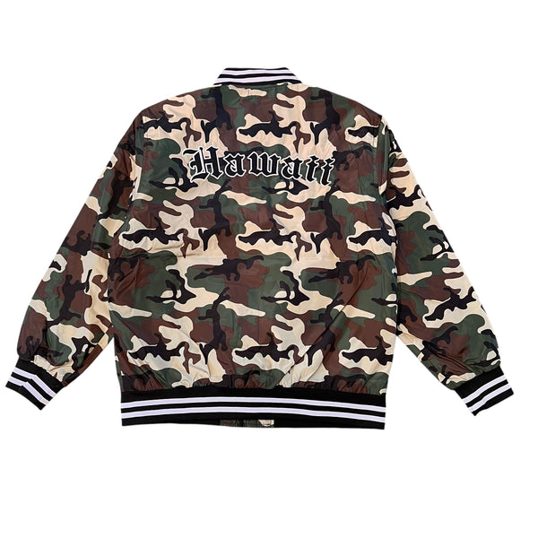 808ALLDAY  Camo Satin Hawaii Jacket