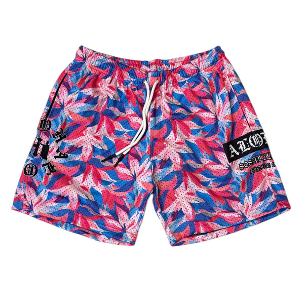 808ALLDAY Pink Aloha OE Mesh Shorts