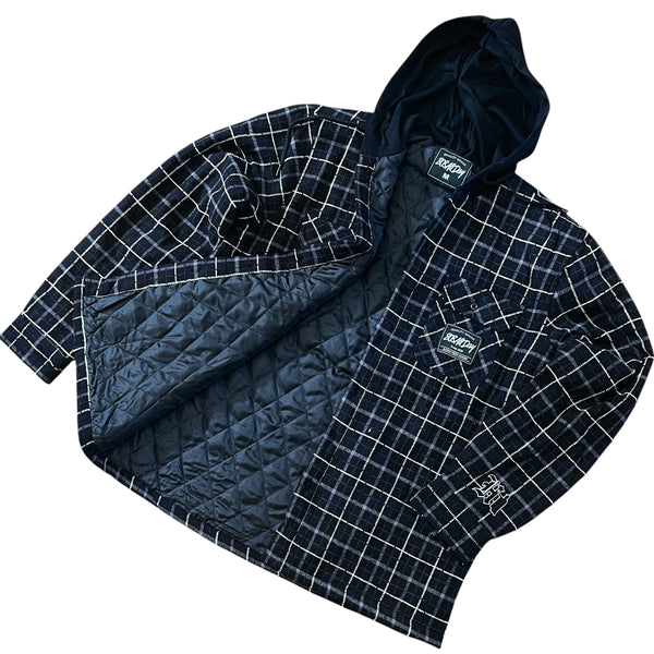 808ALLDAY Black Quilted Hooded Flannel