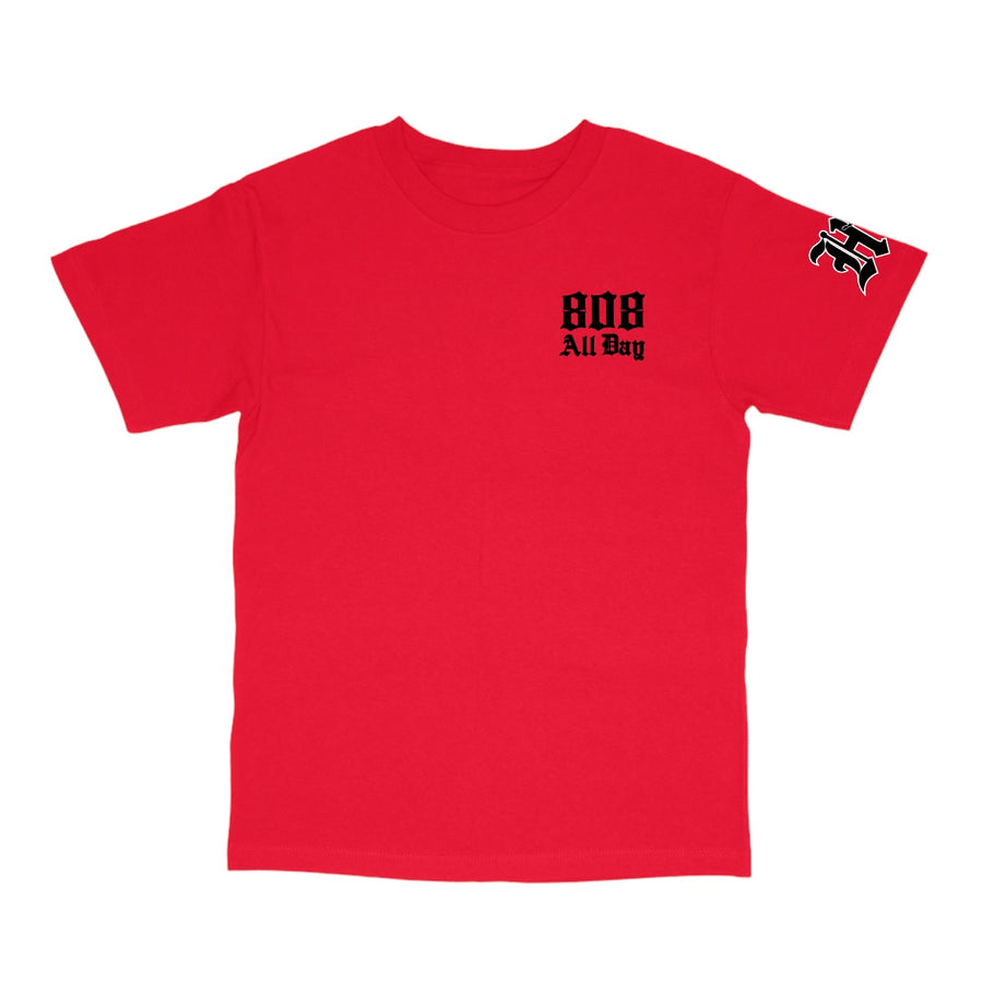 808ALLDAY  Circle Weave Red T-Shirt