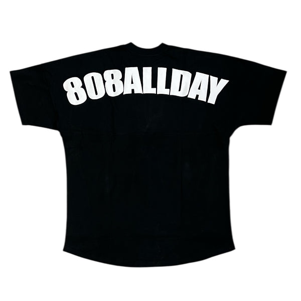 808ALLDAY Short Sleeve Heavyweight Oversized Black Jersey Tee