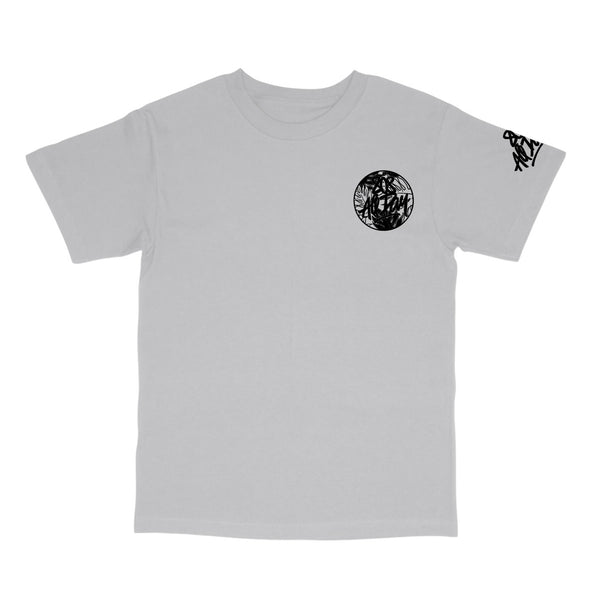 808ALLDAY Heather Grey Circle Floral Tag T-Shirt