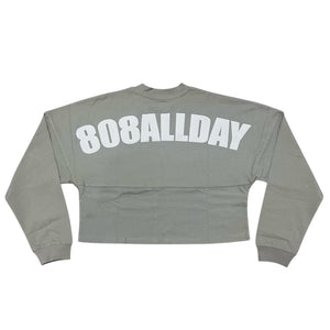 808ALLDAY Women's Aqua Green PRM Jersey Longsleeve Crop