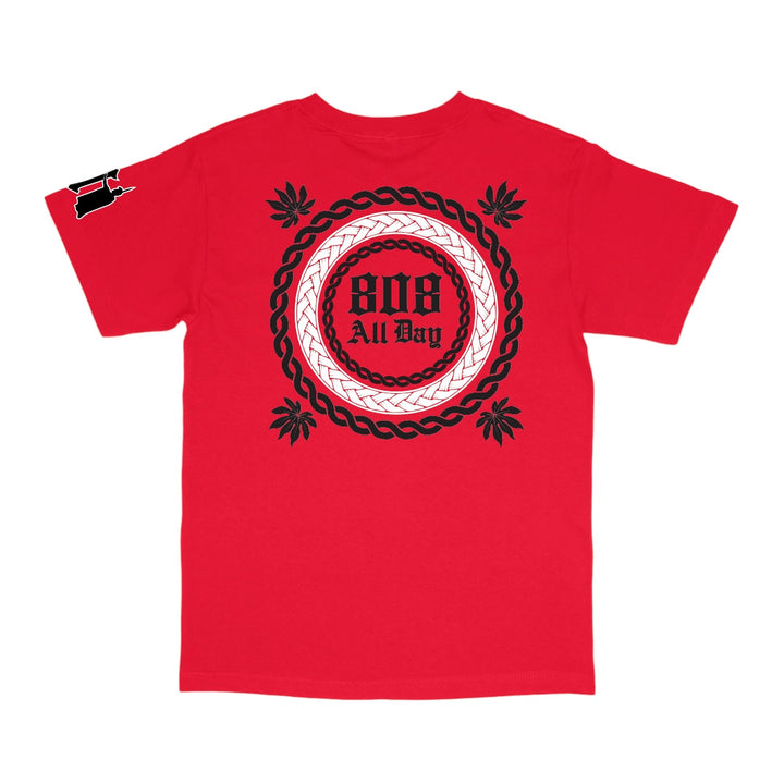 808ALLDAY  Circle Weave Red T-Shirt