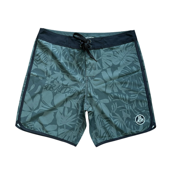 808ALLDAY Green Box Floral Boardshorts