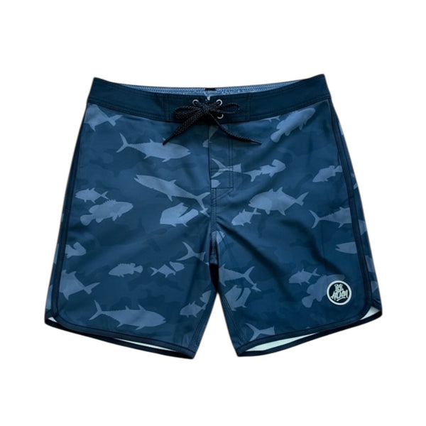 808ALLDAY Black Fish Camo Boardshorts