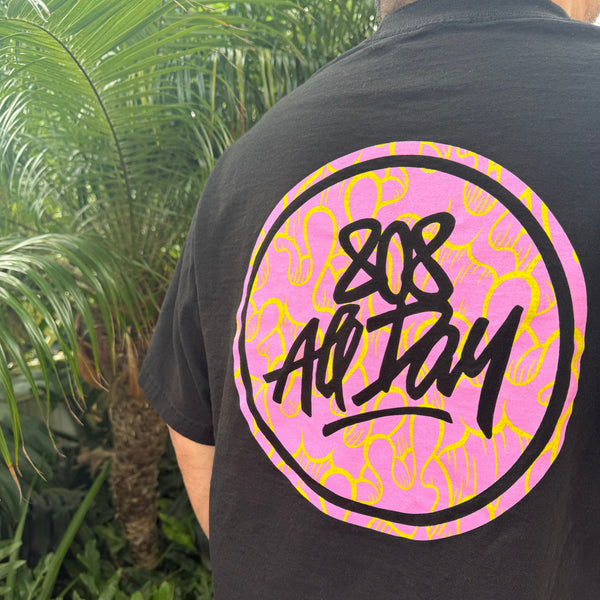 Aaron Kai X 808ALLDAY Premium Heavyweight Black Wave Tag Tee