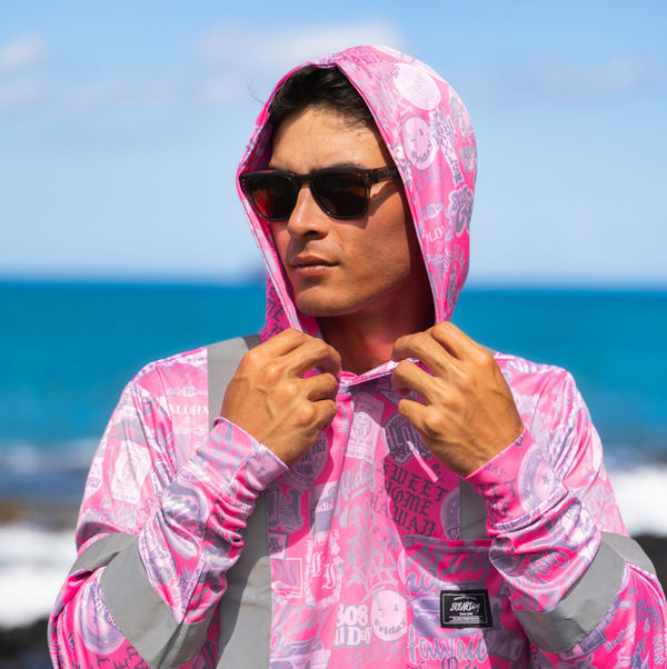 808ALLDAY Hooded Neon Pink Dri Fit Performance L/S