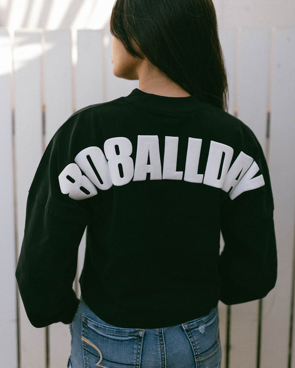 808ALLDAY Women's Heavyweight Black Jersey Crop L/S