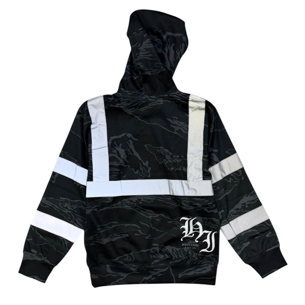 808ALLDAY Black Tiger Camo Reflective Hoodie
