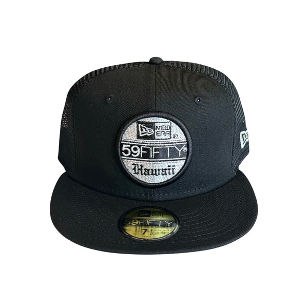 808ALLDAY New Era 59Fifty Black/Metallic Silver Flagship Sticker Fitted Cap