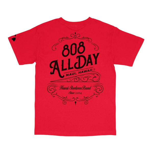 808ALLDAY Hawaii Streetwear Red T-Shirt