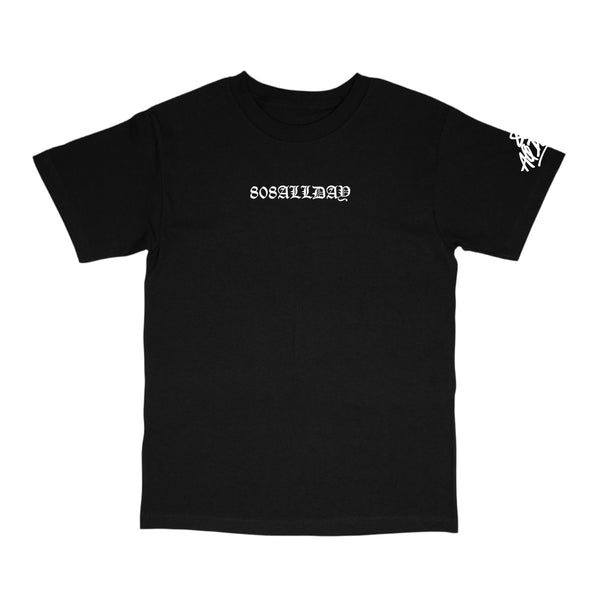 808ALLDAY Black Hibiscus Lei T-Shirt