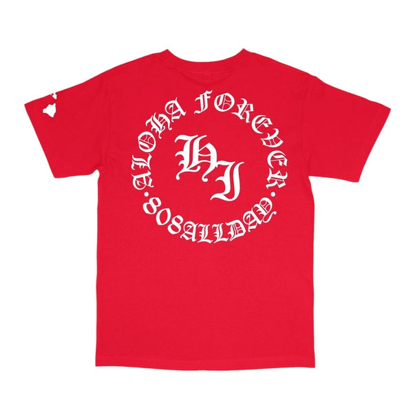 808ALLDAY Aloha Forever Puff Print Red T-Shirt