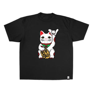 808ALLDAY Premium Max Heavyweight Lucky Cat Black Tee