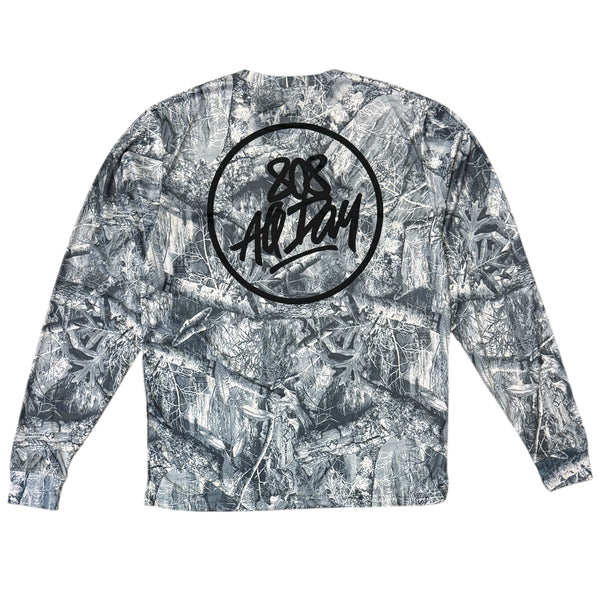 808ALLDAY White Real Tree Camo Dri Fit Performance L/S