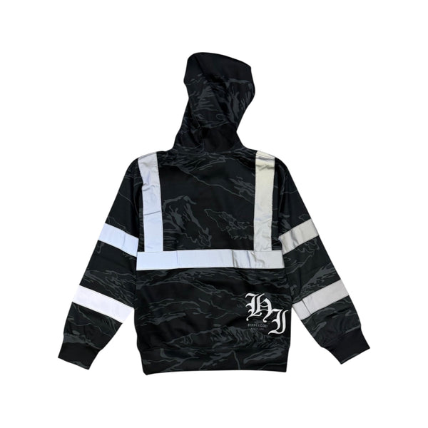 808ALLDAY Youth Black Tiger Camo Reflective Hoodie