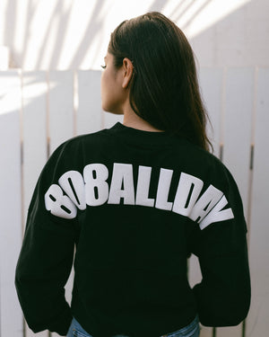 808ALLDAY Women's Heavyweight Black Jersey Crop L/S