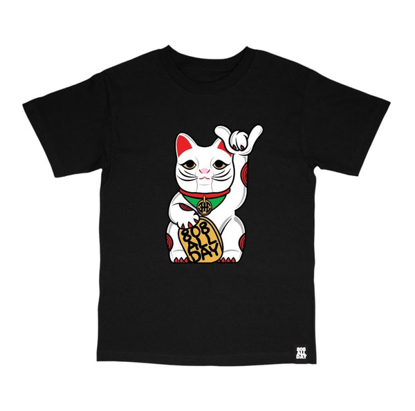 808ALLDAY  Lucky Cat Black T-Shirt