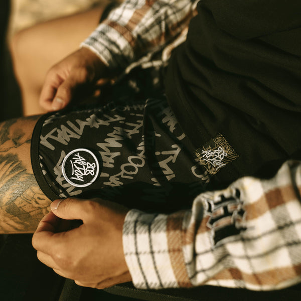 808ALLDAY X BUDZ&BADDIEZ Island Wide Black Boardshorts