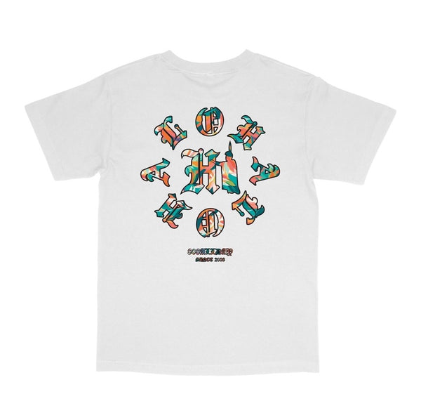 808ALLDAY Floral Aloha OE Box Logo White T-Shirt