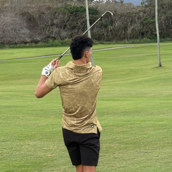 808ALLDAY Men's Sand Tonal Island Camo Golf Polo