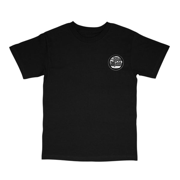 808ALLDAY Black/Grey Circle Tag Flag T-Shirt