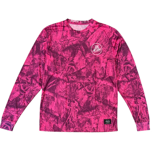 808ALLDAY Pink Real Tree Camo Dri Fit Performance L/S