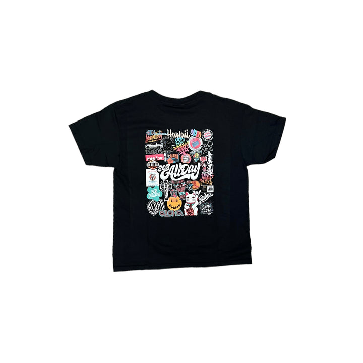 808ALLDAY Toddler/Youth Mash Up Color Logos Black T-Shirt
