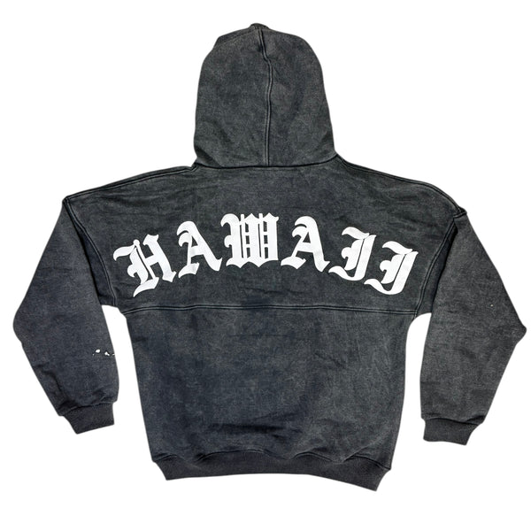 808ALLDAY Black Acid Wash Hoodie