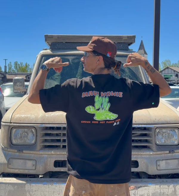 Aaron Kai X 808ALLDAY Premium Heavyweight Maui Wowie Black Tee