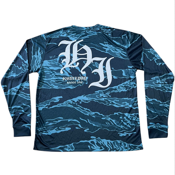 808ALLDAY Blue Tiger Camo Dri Fit Performance L/S