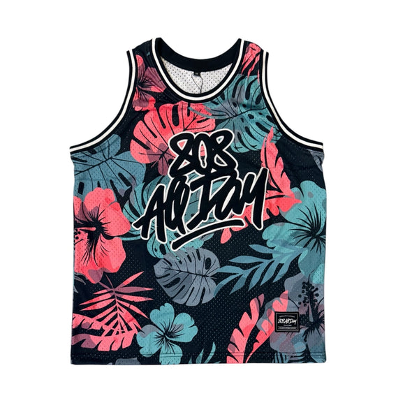 808ALLDAY Pink Floral All Day Basketball Jersey