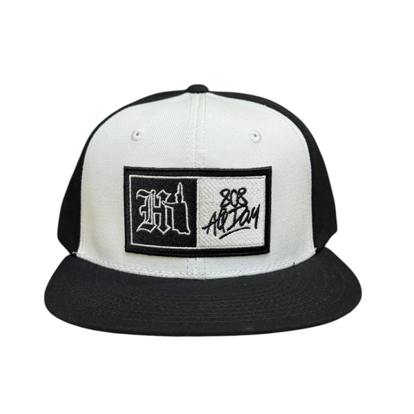 808ALLDAY Classic Fit Box HI Kam White/Black Snapback