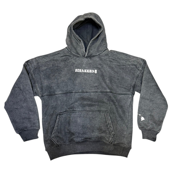 808ALLDAY Black Acid Wash Hoodie