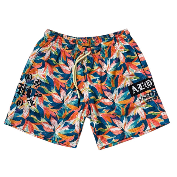 808ALLDAY Coral Aloha OE Mesh Shorts