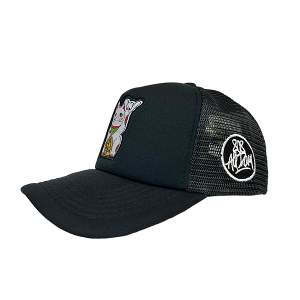 808ALLDAY Lucky Cat Black Trucker