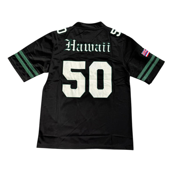 808ALLDAY #50 Black/Green Football Jersey