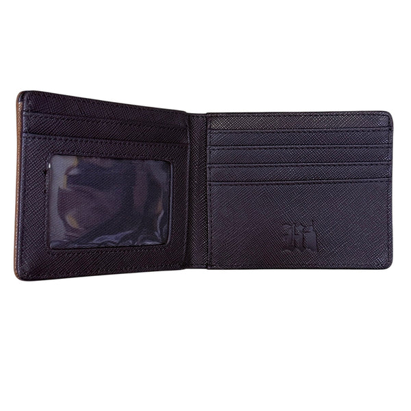 808ALLDAY Saddle Brown Saffiano Leather Wallet / Black Saffiano Leather Inside