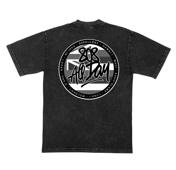 808ALLDAY Premium Max Heavyweight Black/Grey Flag Tee