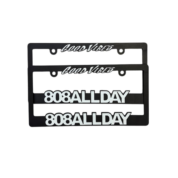 808ALLDAY Good Vibes License Plate Frames (set of 2)