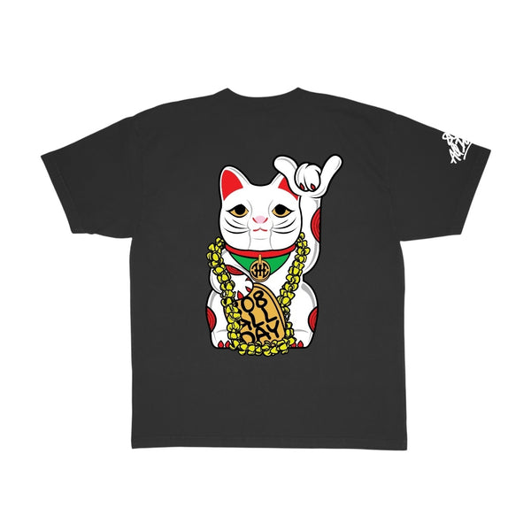 808ALLDAY Premium Max Heavyweight Black Lei Lucky Cat Tee
