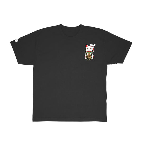 808ALLDAY Premium Max Heavyweight Black Lei Lucky Cat Tee